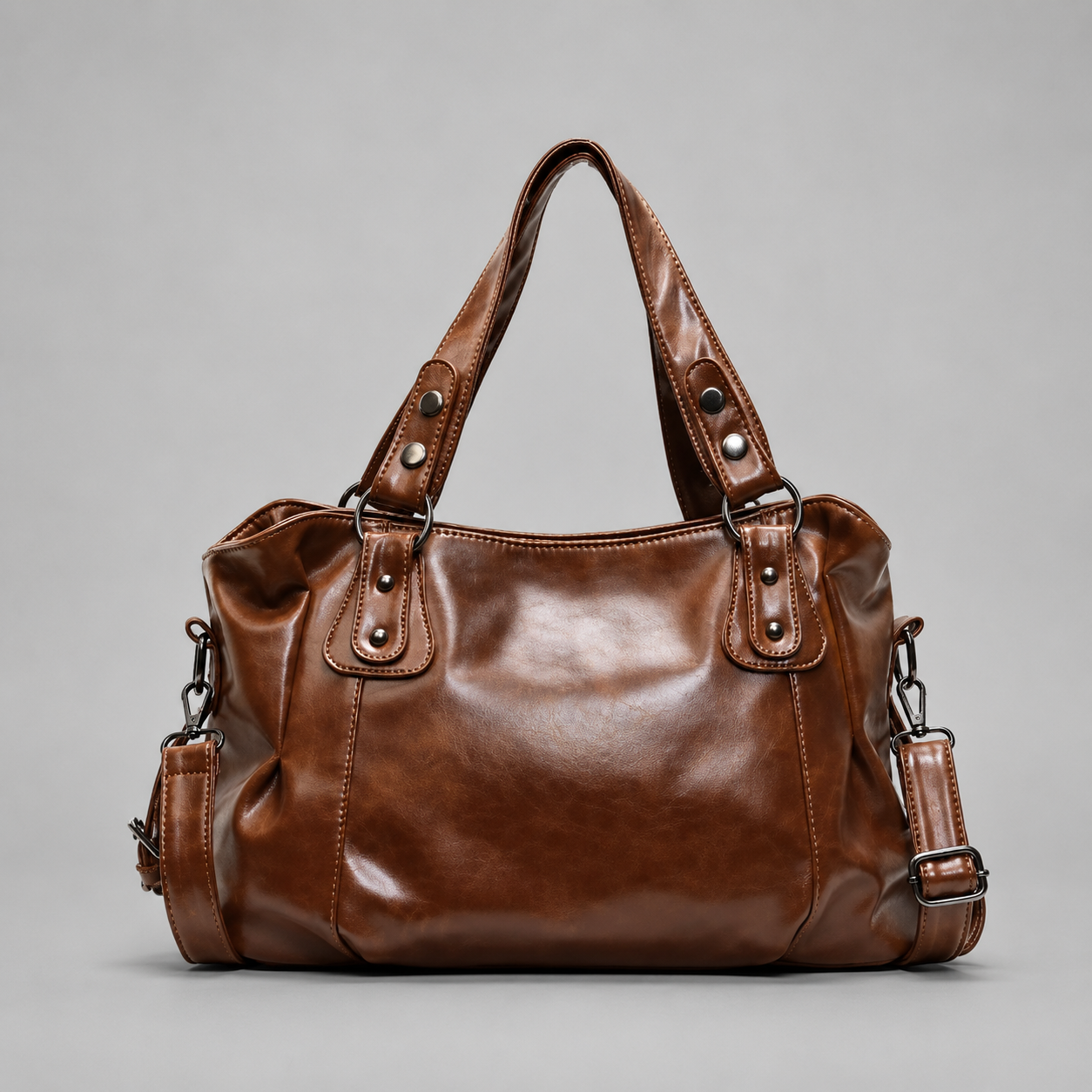 Vintage Faux Leather Shoulder Bag